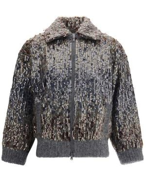 Brunello Cucinelli Sequined Cardigan - Grey