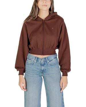 Tommy Hilfiger Brown Recycled Cotton Hoodie - Red