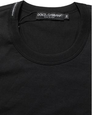 Dolce & Gabbana Black Cotton Short Sleeves Crew Neck T