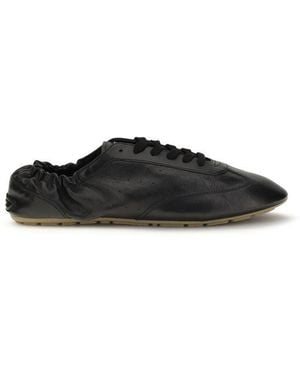 Saint Laurent Black Calf Leather Bos Taurus Athletic Trainers