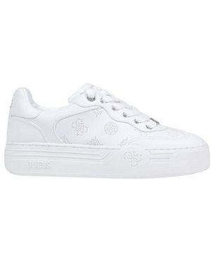 Guess Beige Polyethylene Low Top Sneakers - White