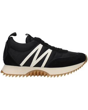 Moncler Black Fabric Low Top Sneakers