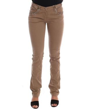CoSTUME NATIONAL Beige Cotton Stretch Slim Fit Jeans - Natural