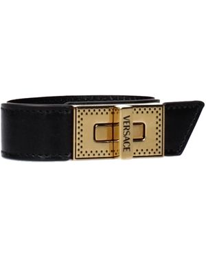 Versace Black Leather Bracelet