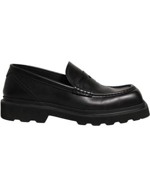 Dolce & Gabbana Black Calfskin Leather Men Dress Loafer Shoes