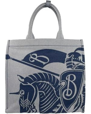Burberry Navy Ekd Canvas Tote Bag With Coin Pouch - Blue