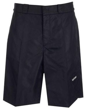 Valentino Garavani Black Nylon Bermuda Shorts - Blue