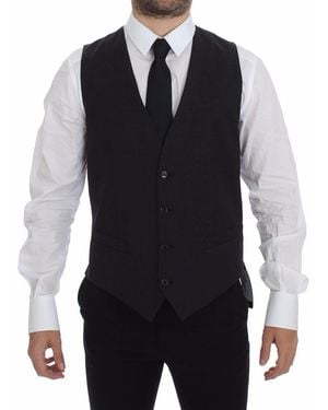 Dolce & Gabbana Pinstripe Vest Formal Style - Black