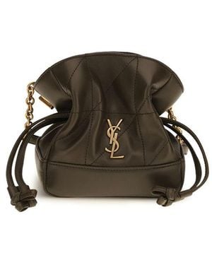 Saint Laurent Bicolour Lamb Ovis Aries Aries Clutch Bag - Brown