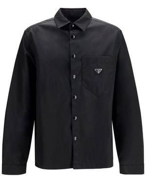 Prada Black Recycled Polyamide Dress Shirt