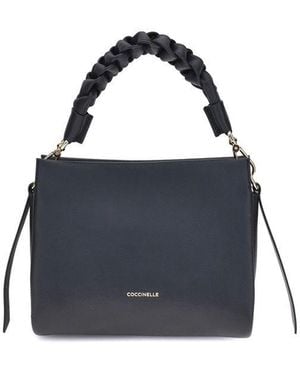 Coccinelle Black Calf Leather Bos Taurus Handbag - Blue