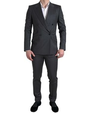 Dolce & Gabbana 2 Piece Double Breasted Sicilia Suit - Grey