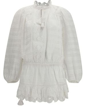 Isabel Marant White Cotton Casual Dress - Gray