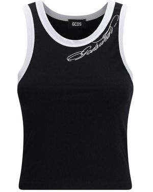 Gcds Cropped Sleeveless Tank Top - Black