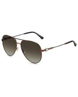 Jimmy Choo Brown Metal Sunglasses - Metallic