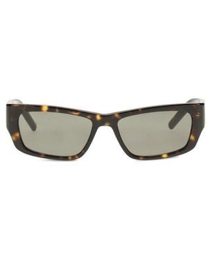 Saint Laurent Brown Acetate Sunglasses - Metallic
