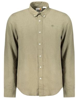 Timberland Long Sleeve Linen Shirt Relaxed Fit - Green
