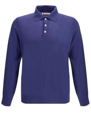 Brunello Cucinelli Blue Cashmere Dress Shirt