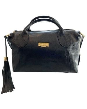 Baldinini Black Leather Handbag - Blue