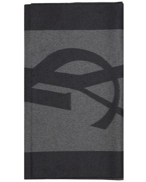 Saint Laurent Grey Silk Scarf