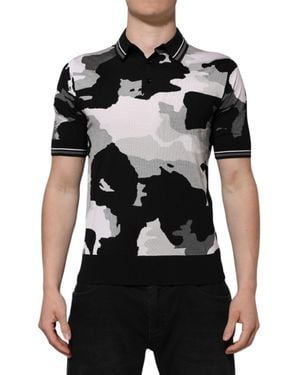 Dolce & Gabbana Multicolour Camouflage Collared Polo T - Black