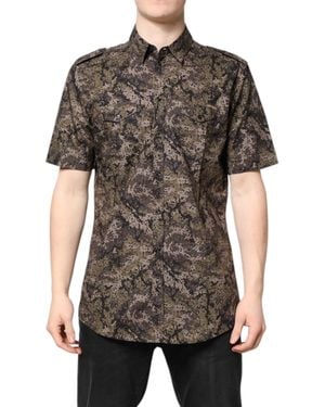 Dolce & Gabbana Camouflage Button Down Shirt - Black
