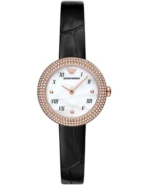 Armani black watch womens clearance