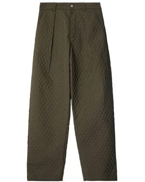 Burberry Quilted Pleated Trousers - Green