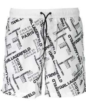 KARL LAGERFELD Polyester Swim Boxer - White