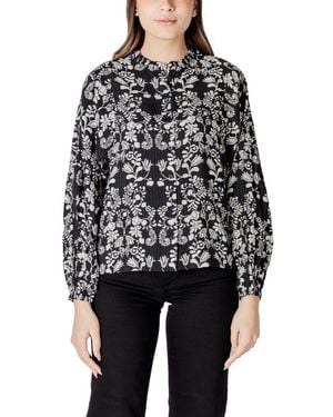 Ichi Black Viscose Blouse