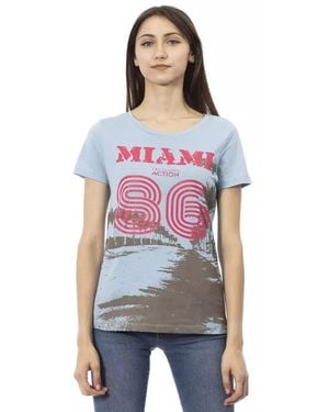 TRUSSARDI ACTION Light Blue Cotton T
