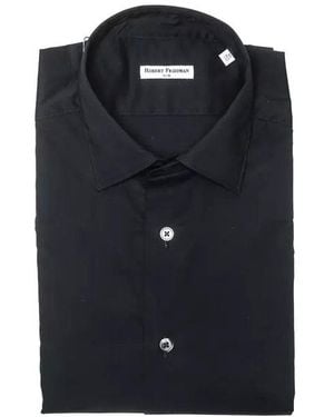 Robert Friedman Elegant Slim Collar Shirt - Black