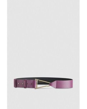 Patrizia Pepe Purple Calfskin Regular Belt - White