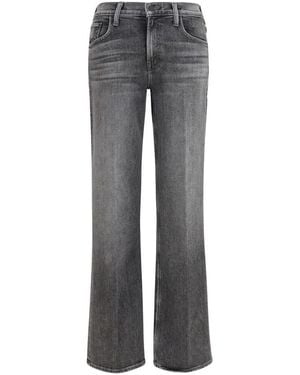 Mother Grey Cotton Bootcut Jeans