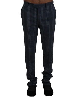Bencivenga Elegant Pure Wool Trousers - Blue