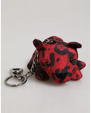 Dolce & Gabbana Polyester Animal Silhouette Keychain Keyring - Red