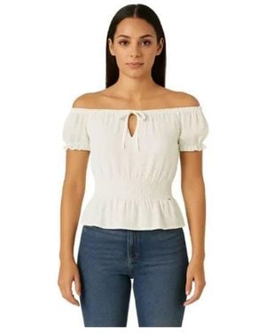 Guess White Polyester Blouse