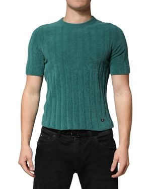 Dolce & Gabbana Cotton Blend Crew Neck T-Shirt Co+Pa - Green