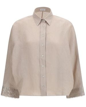 Brunello Cucinelli Beige Linen Shirt - Natural