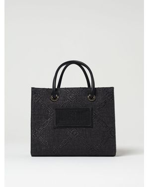 Elisabetta Franchi Structured Tote Bag Woven Design - Black