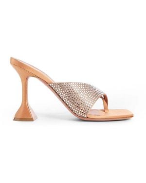 AMINA MUADDI Shiona Slipper Crystals 95 Mules - Pink