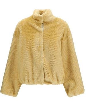 forte_forte Gold Modacrylic Bomber - Yellow