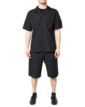 Dolce & Gabbana Black Cotton Men Pajama Set Sleepwear