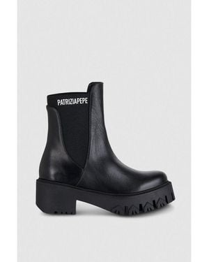 Patrizia Pepe Black Calfskin Ankle Boots