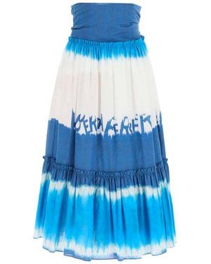 Alberta Ferretti Tie Dye Midi Skirt - Blue