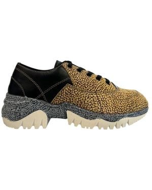Borbonese Beige Leather Trainer - Multicolour