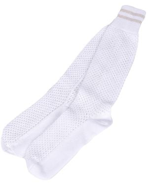 Brunello Cucinelli White Cotton Socks