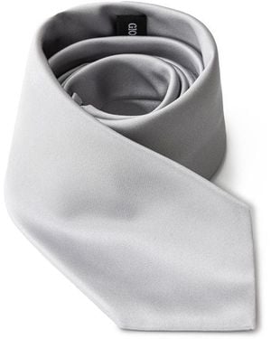 Giorgio Armani Leather High-Top Trainers With Lace-Up Detail - Grey