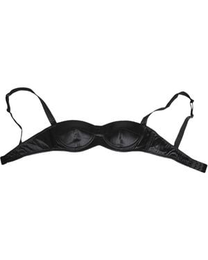Dolce & Gabbana Silk Satin Wireless Lingerie Bra Underwear Clothing - Black