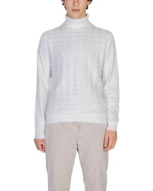 Antony Morato White Cotton Turtleneck - Gray